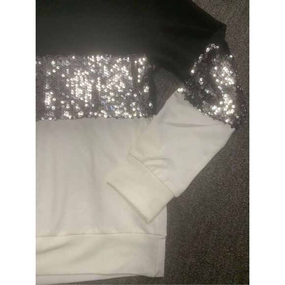 Sequin Striped Detail Sweatshirt - Picture 3 of 6